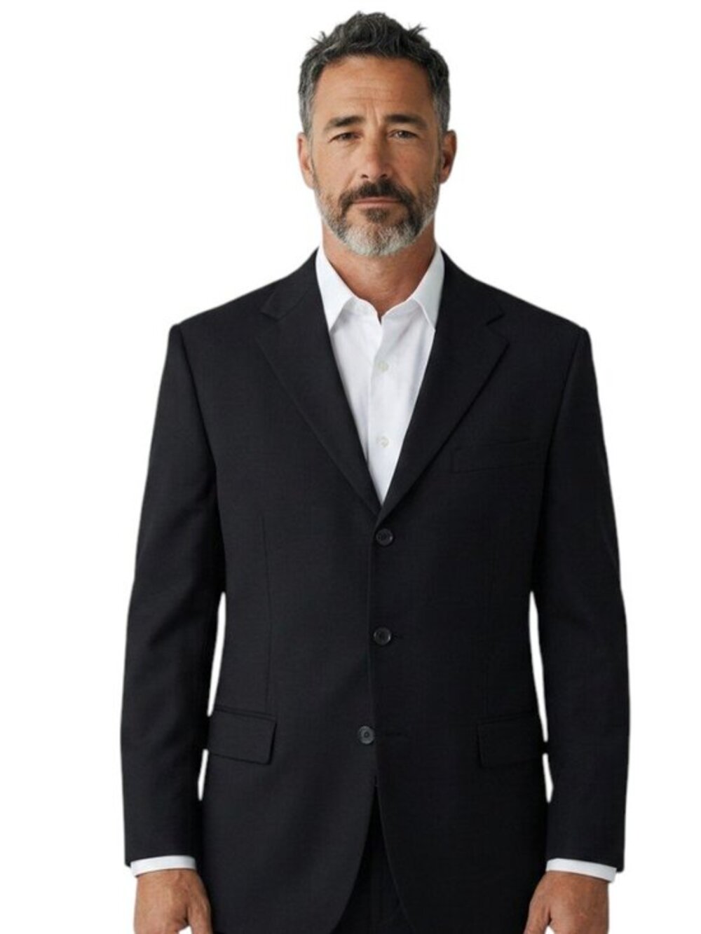 Zegna Blazer Mens 44R Black Classic 3-Button 100% Wool Natural Comfort Jacket